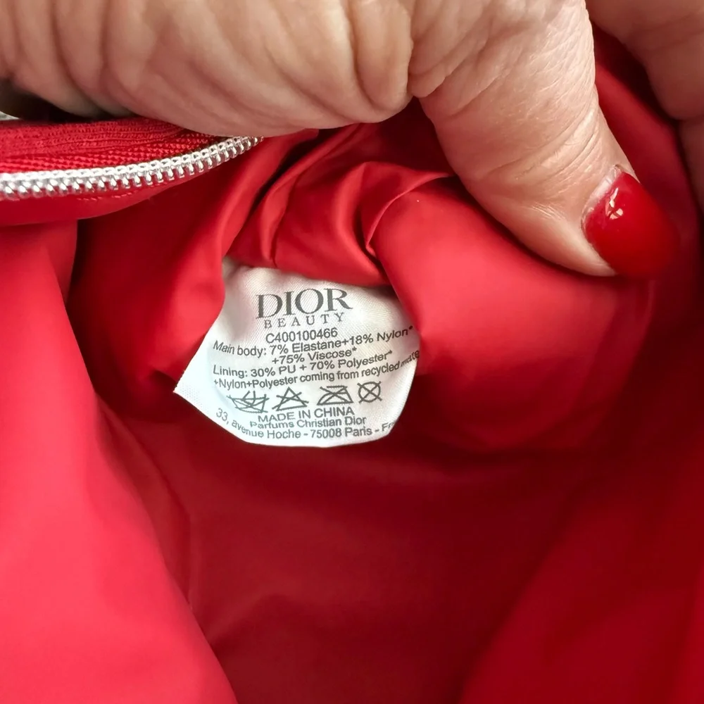 Dior Beauty Red Canvas Pouch
